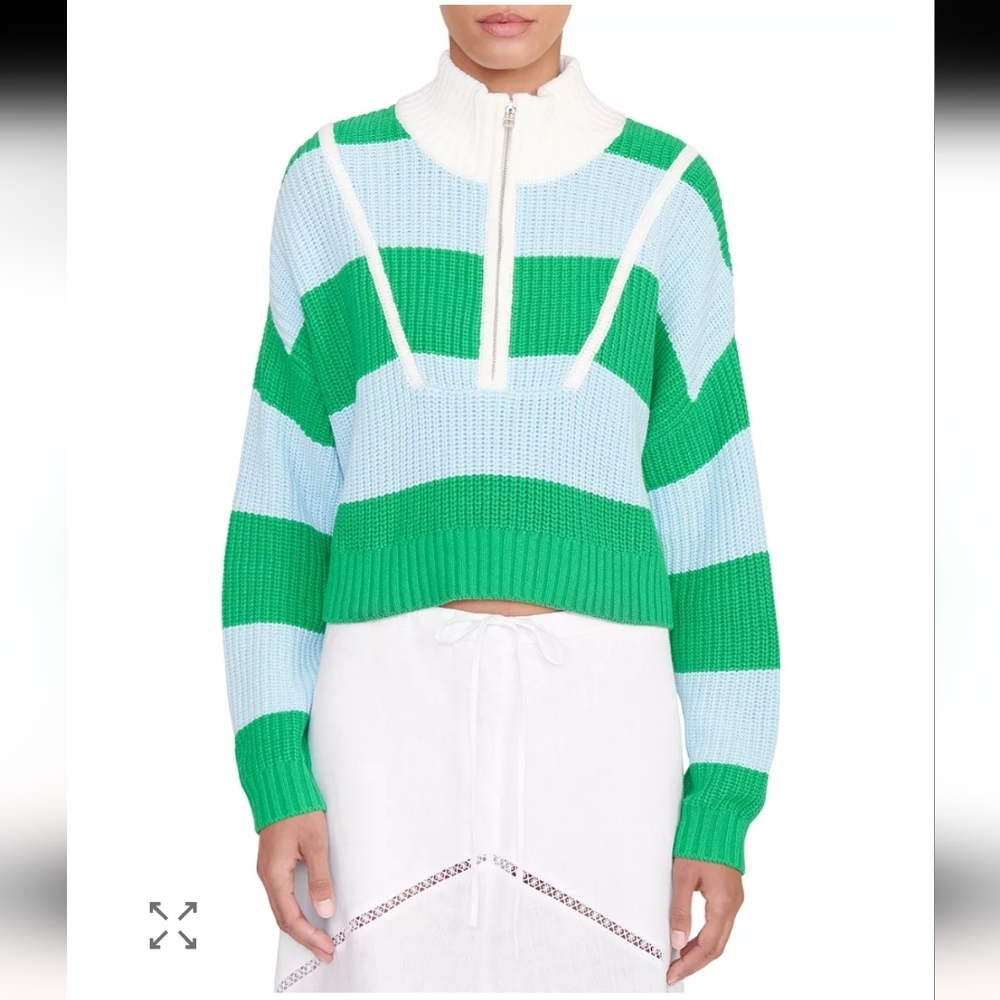 New!Staud Cropped Hampton Rugby Striped Women's Sweater Y2K Trendy Cottagecore